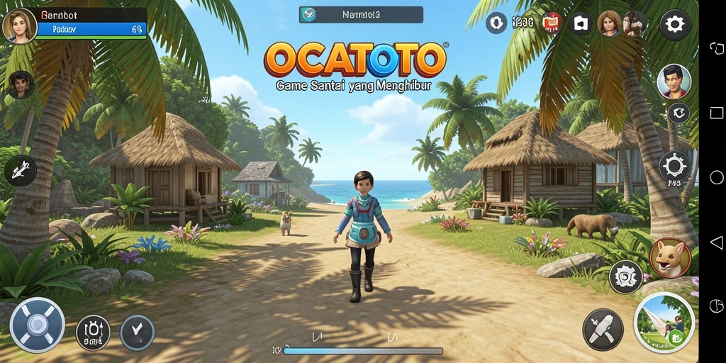 Tampilan gameplay menarik dari OCATOTO yang penuh warna.