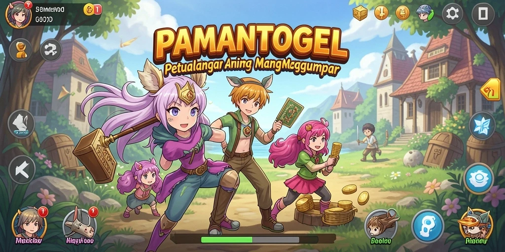 Screenshot gameplay PAMANTOGEL menampilkan karakter anime yang penuh aksi.