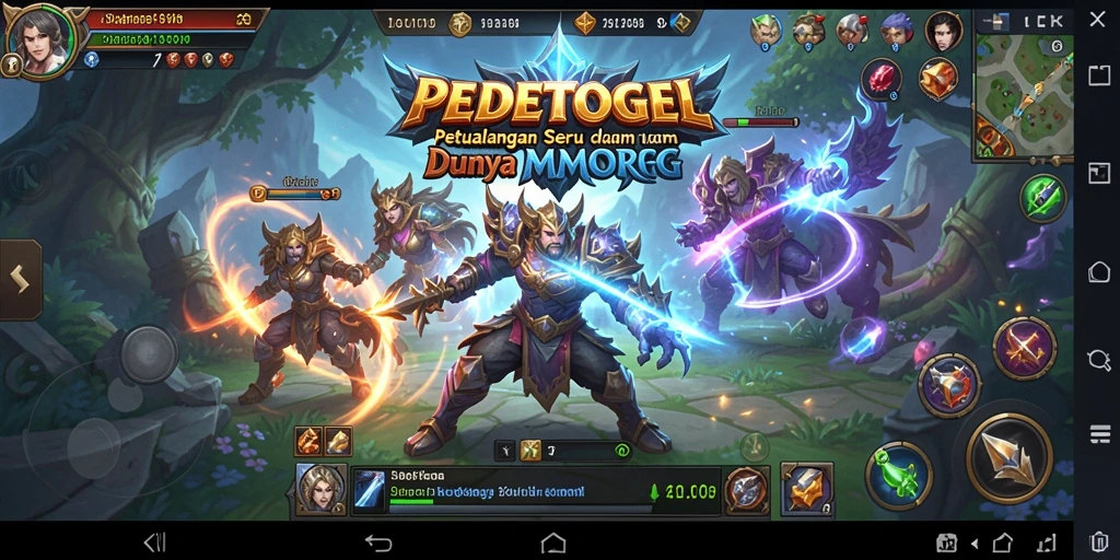 Screenshot gameplay PEDETOGEL yang menunjukkan aksi petualangan fantastis.