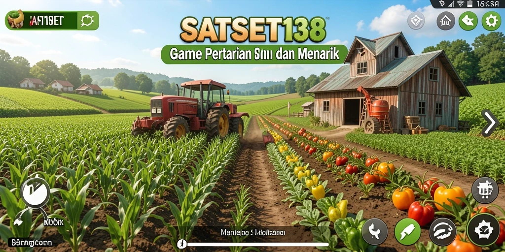 Tampilan gameplay menarik dengan petak lahan subur.